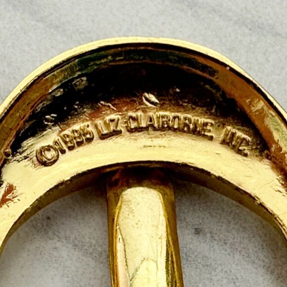 Liz Claiborne Vintage 1995 Gold Tone Simple Basic Belt Buckle - Picture 3 of 9